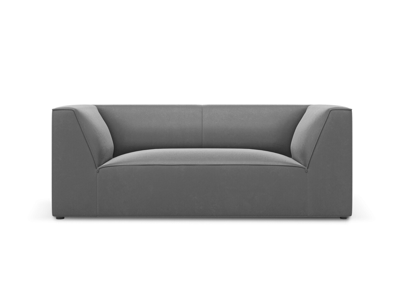 Canapea 2 locuri, Ruby, Micadoni Home, BL, 174x93x69 cm, catifea, gri - imagine 6